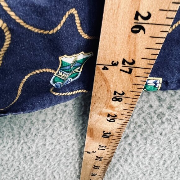 Jantzen Womens Hawaiian Top Large Blue 100% Cotton Crest‎ Flag Shirt Vintage 80s - Picture 8 of 9